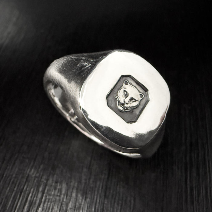 London Rough Silver Signet Ring