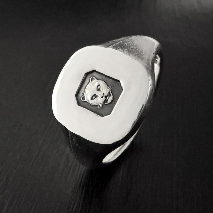 London Rough Silver Signet Ring