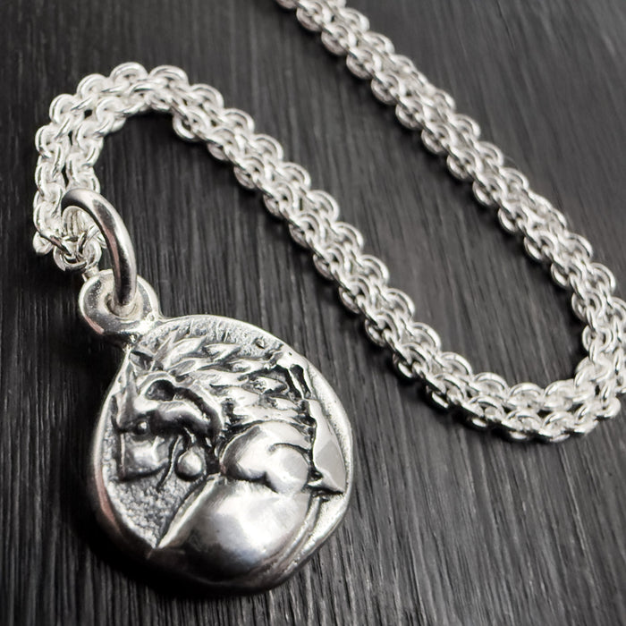 Silver Lion Coin Necklace