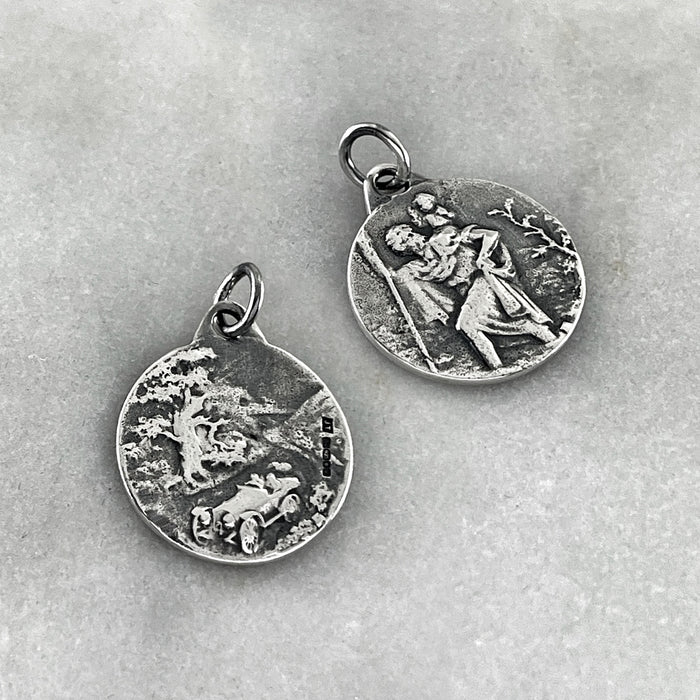 St. Christopher Necklace, Silver Necklace, Protection While Traveling, 18th Birthday Gift, 21st Birthday Gift