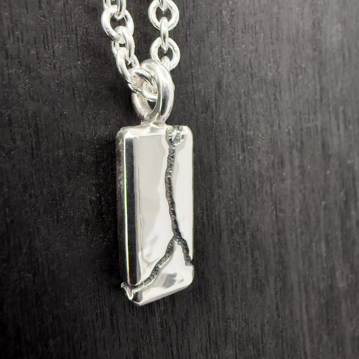 Sandcast Sterling Silver Tag Pendant