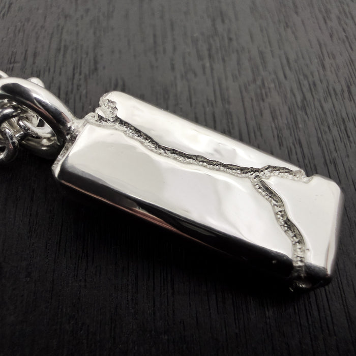 Sandcast Sterling Silver Tag Pendant