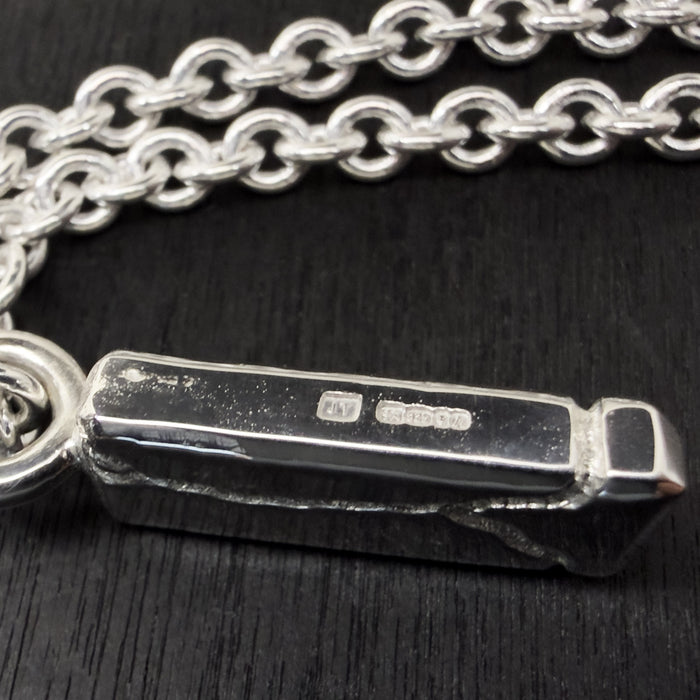 Sandcast Sterling Silver Tag Pendant