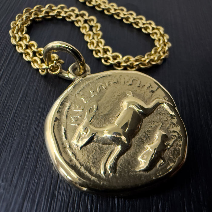 Octopus & Hare Gold Coin Necklace