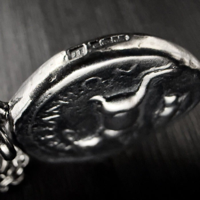 Octopus & Hare Oxidised Silver Coin Necklace