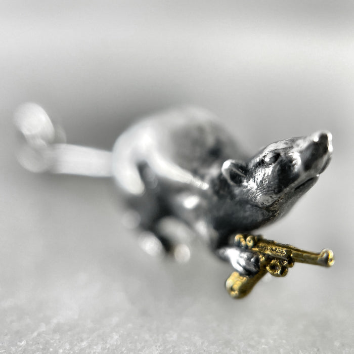 rat earrings detail