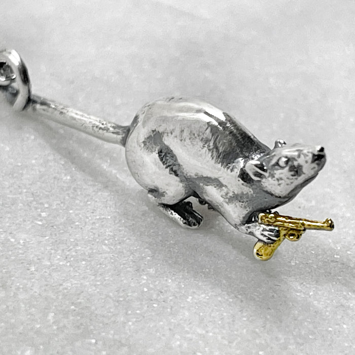 rat earrings detail