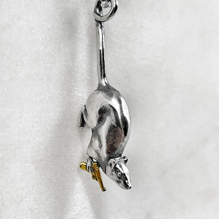 rat earrings side view