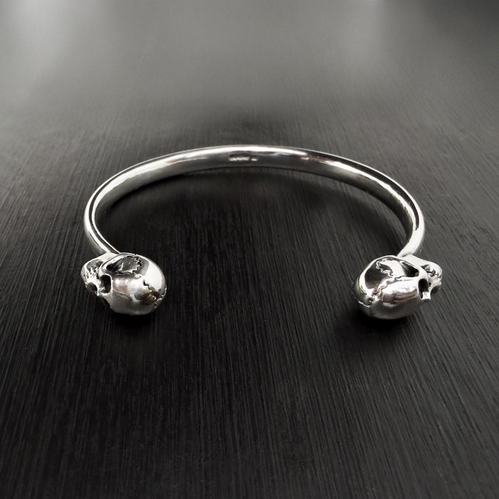 Sterling Silver Skull Cuff Bracelet