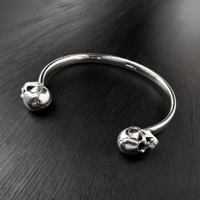 Sterling Silver Skull Cuff Bracelet