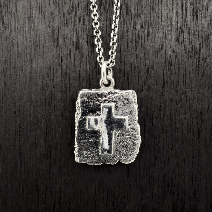 Oxidized Sterling Silver Cross Pendant