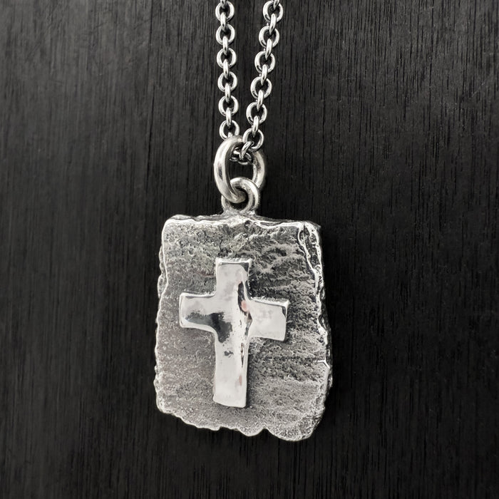 Oxidized Sterling Silver Cross Pendant
