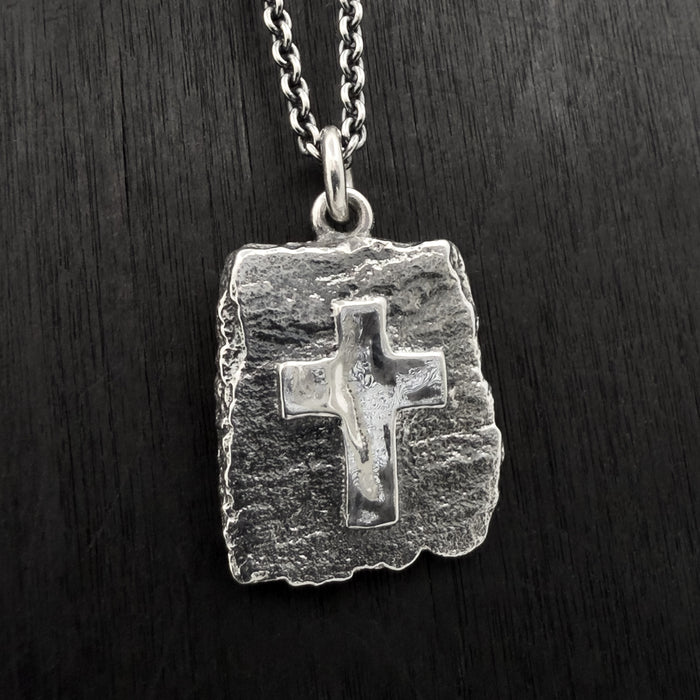 Oxidized Sterling Silver Cross Pendant