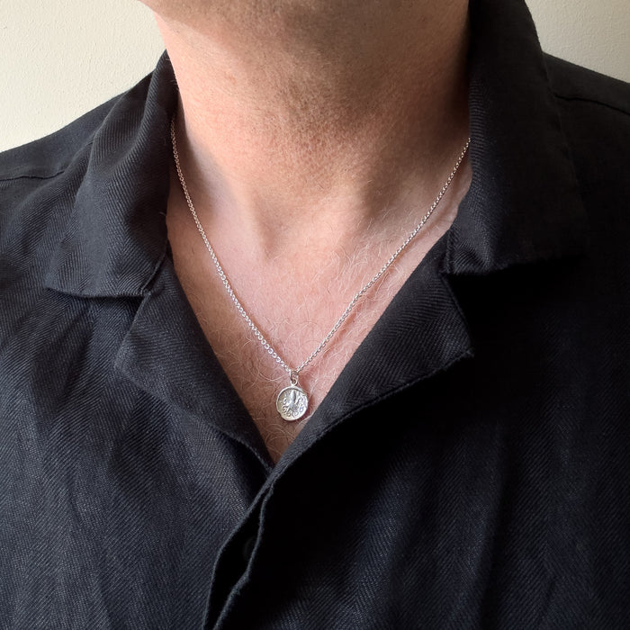 Silver Octopus Coin Necklace