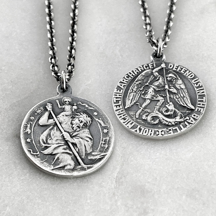St Micheal Pendant & St Christopher Pendant