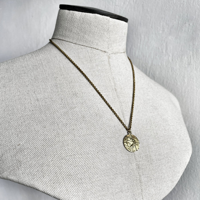 St. Christopher Necklace, Silver Necklace, Protection While Traveling, 18th Birthday Gift, 21st Birthday Gift