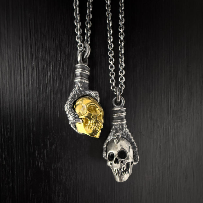 Sterling Silver Eagle Talon & Skull Pendant