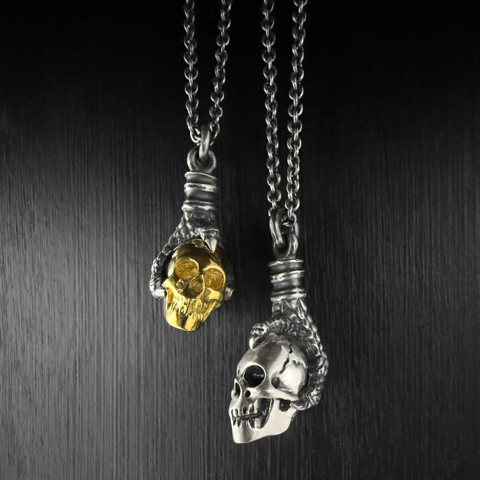 Sterling Silver Eagle Talon & Skull Pendant
