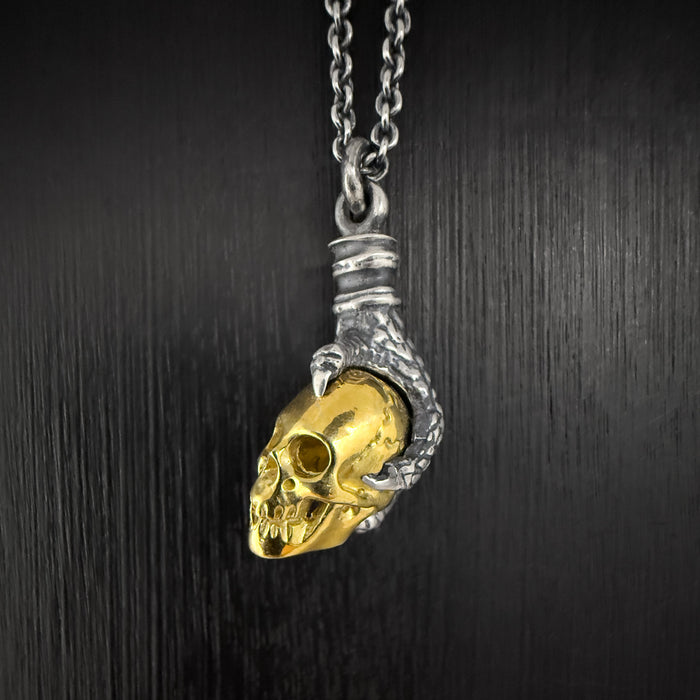 Sterling Silver Eagle Talon & Skull Pendant