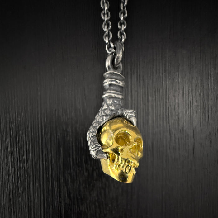 Sterling Silver Eagle Talon & Skull Pendant