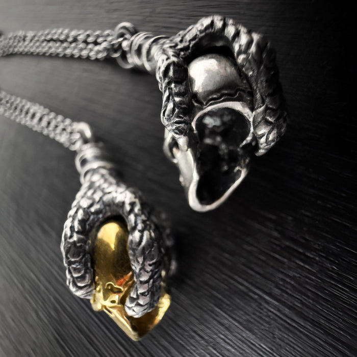 Sterling Silver Eagle Talon & Skull Pendant