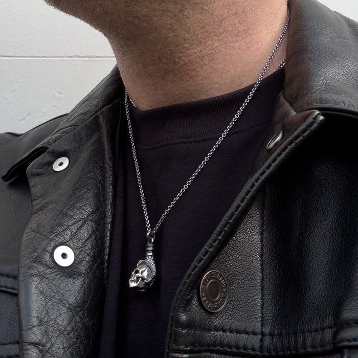 Sterling Silver Eagle Talon & Skull Pendant