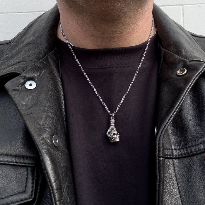 Sterling Silver Eagle Talon & Skull Pendant