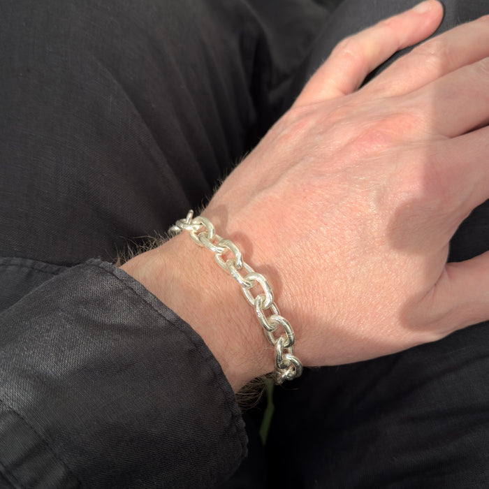 Heavy Handmade Sterling Silver Link Bracelet