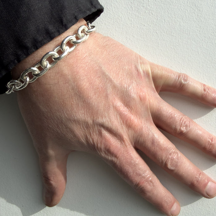 Heavy Handmade Sterling Silver Link Bracelet