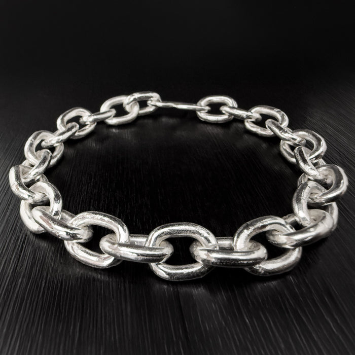 Heavy Handmade Sterling Silver Link Bracelet
