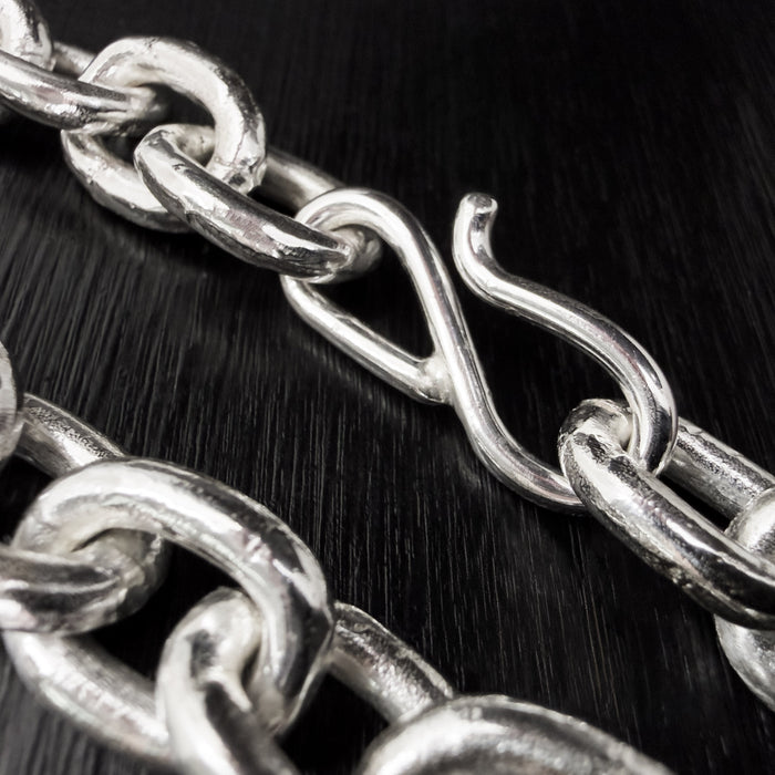 Heavy Handmade Sterling Silver Link Bracelet