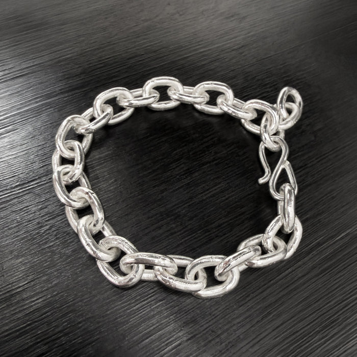 Heavy Handmade Sterling Silver Link Bracelet