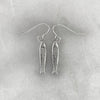 silver sardine fish hook earrings by jewel thief Brighton 