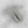 silver sardine fish hook earrings  made by jewel thief Brighton.