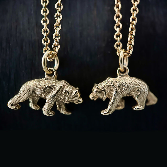 Tiny Gold Bear Necklace