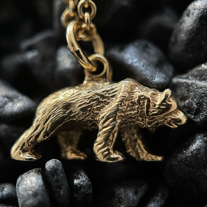 Tiny Gold Bear Necklace