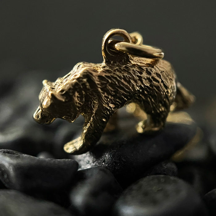 Tiny Gold Bear Necklace