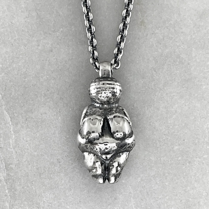 Large Venus Of Willendorf Oxidised Necklace