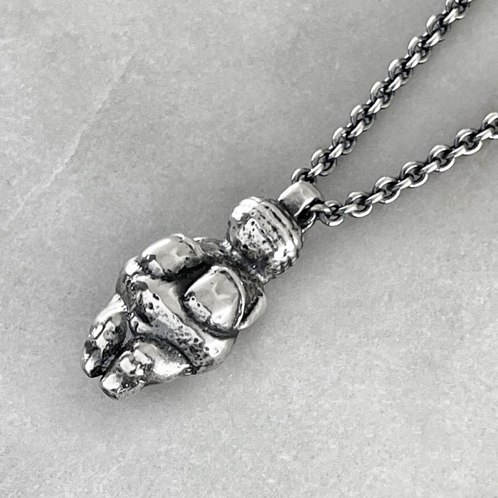 Large Venus Of Willendorf Oxidised Necklace