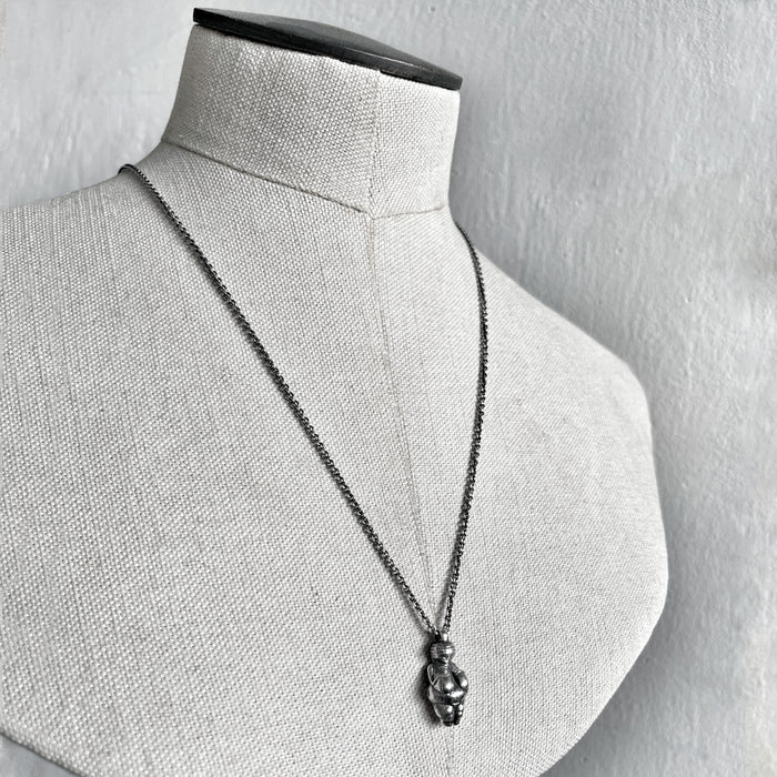 Large Venus Of Willendorf Oxidised Necklace
