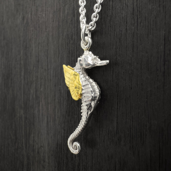 Gold Winged Seahorse Necklace