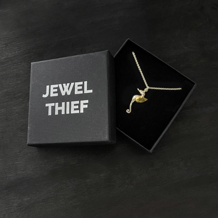 Gold Winged Seahorse Necklace