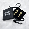 greek coin dangle drop earrings jewel thief Brighton