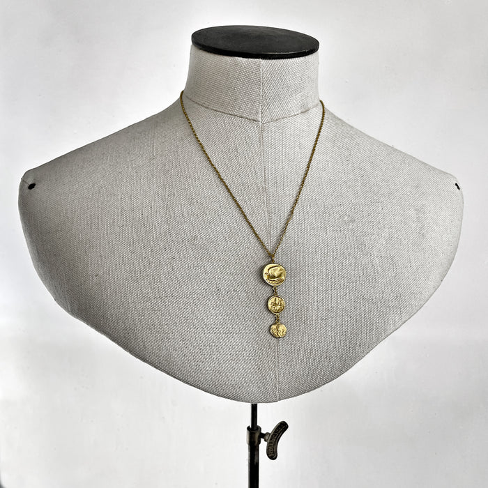 greek coin drop pendant necklace jewel thief Brighton