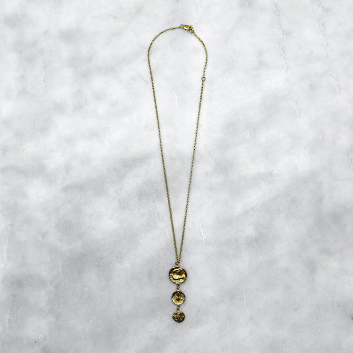 greek coin drop pendant necklace jewel thief Brighton