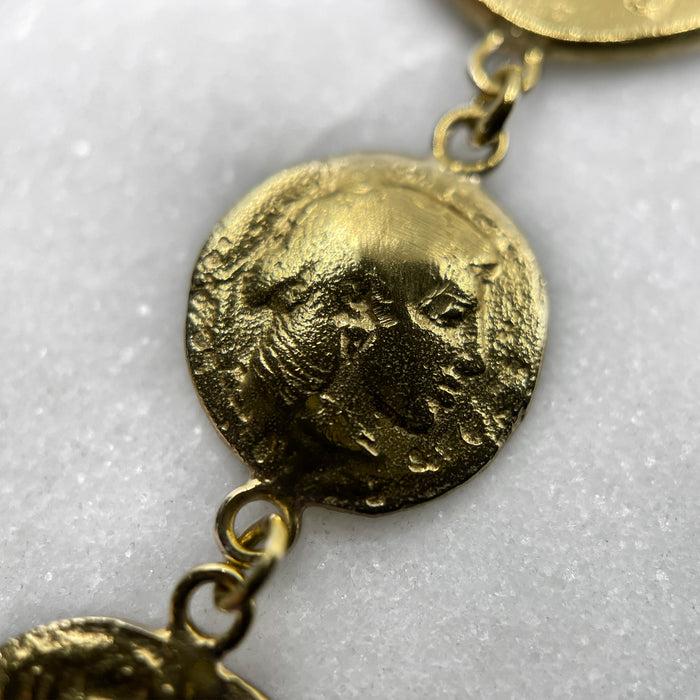 greek coin drop pendant necklace jewel thief Brighton