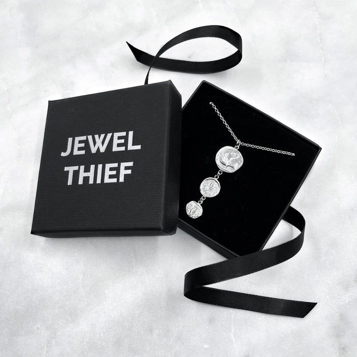 Ancient Triple Silver Coin Necklace