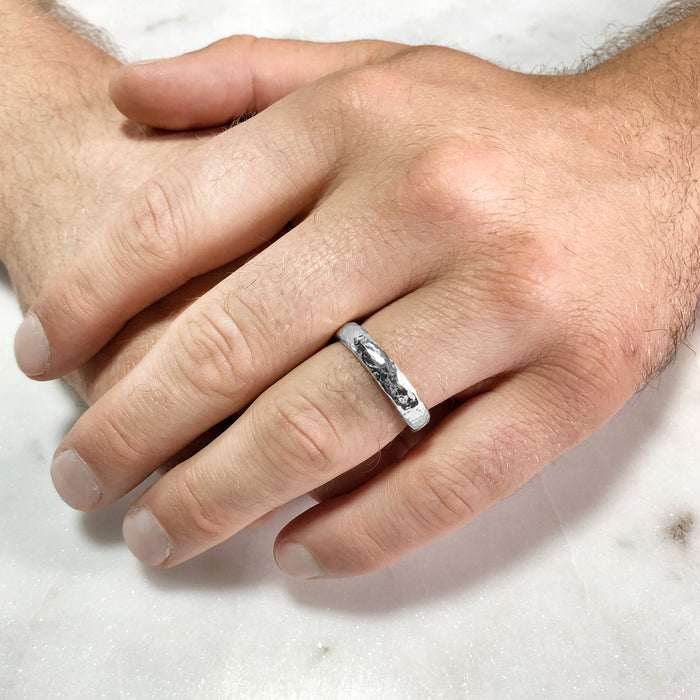 4.6mm Rustic Silver Band