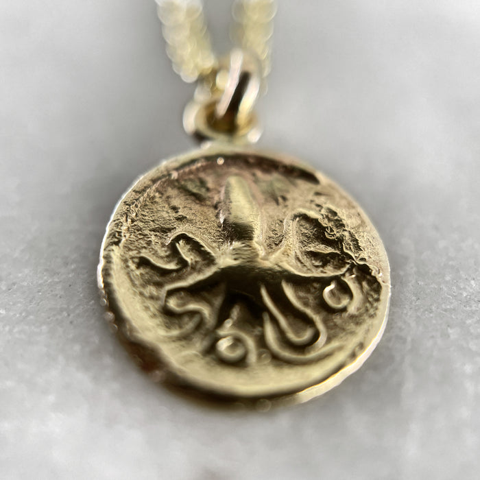 Octopus Coin Gold Necklace