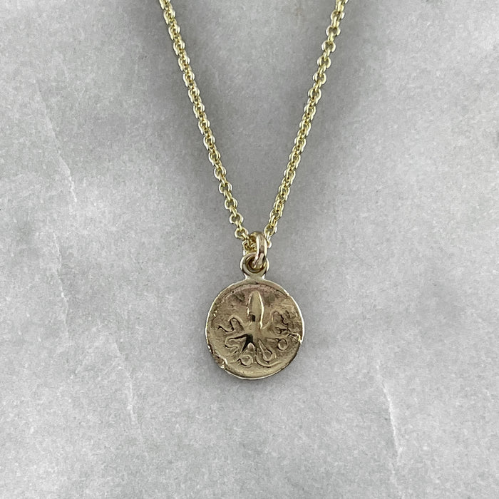 Octopus Coin Gold Necklace